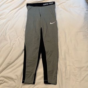 NIKE PRO KIDS Dri-Fit Grey and Black Leggings Size Large.